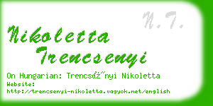 nikoletta trencsenyi business card